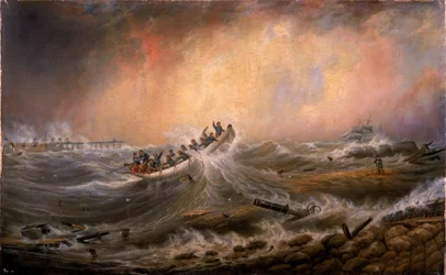 Schipbreuk bij de Zuidpier 1861